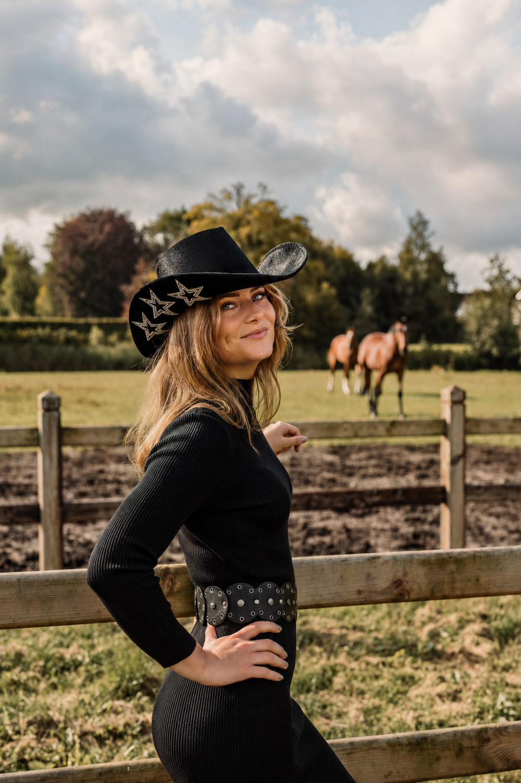 Gerjanne Bijker bij de paardenweide