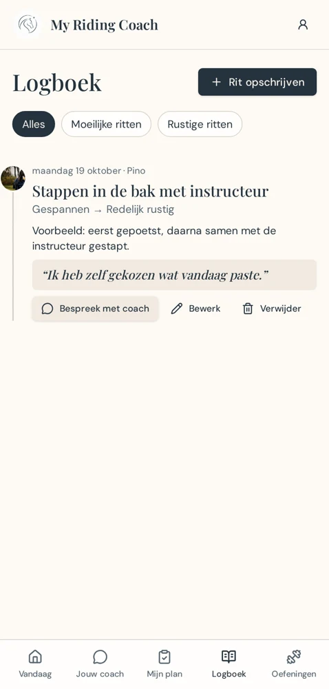 Echte appschermen · Demoprofiel met voorbeeldinhoud: Meer zicht op wat je leert